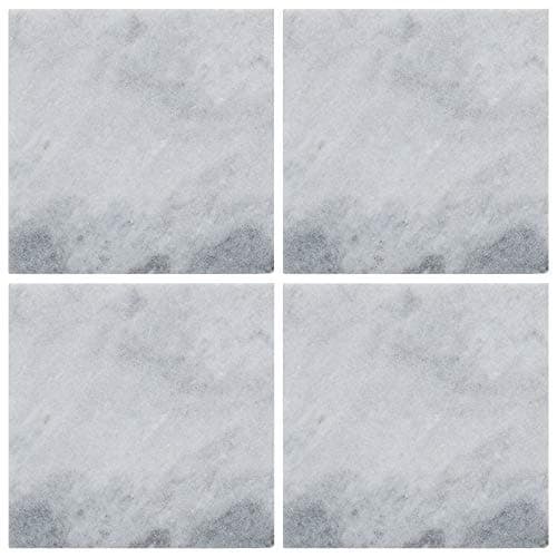 Image of Creative Tops Naturals Marble Drinks Coasters, White, 10 cm, Set of 4