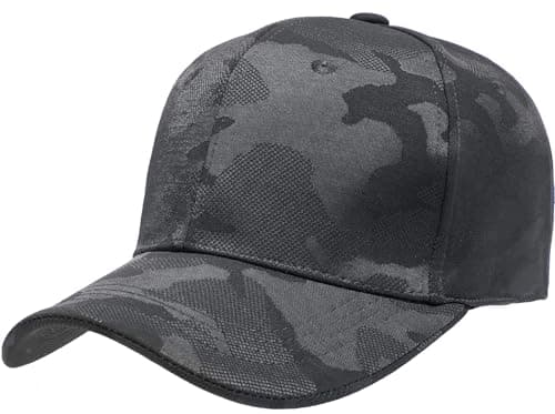 Image of Initlove Men Baseball Cap Camouflage Jacquard Outdoor Hat for Women Dark Grey