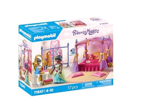 Image of Playmobil | Princess Magic | Princess Bedroom with Dressing Room | Princess Toy Set | Fairy Tale Toy for Kids Aged 4+ | 71847