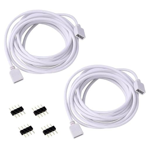 Image of Aroidful 2Pcs 9.8ft/3m 4PIN LED Strip Light Extension Cable Wire, RGB LED Cable 4 Pin for SMD 5050 3528 2835 RGB LED Light Strip