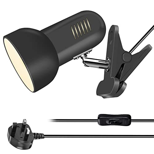 Image of Milpoel Clip on Reading Light, Desk Lamp, E27 Bulb Holder, Clamp Lamp for Reading in Bed or Deep Focus, Sleek Lightweight Design Perfect Bed Light for Reading