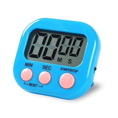 Image of Multi-functional Digital Kitchen Timer - ABS material, loud alarm, large numbers, cooking timer, convenient storage, back with plastic magnetic heel stand (blue)