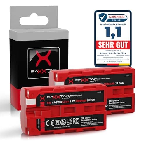 Image of Baxxtar PRO NP-F550 NP-F570 Battery - 3500 mAh (2X) - LG Cells Inside - CCD-RV100 CCD-RV200 CN-160 CN-216 CN-304 YN-300 VL-600 LED Video - Ninja Phone