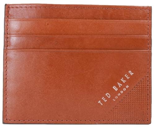 Image of Ted Baker London raffle-embossed corner leather cardh, tan