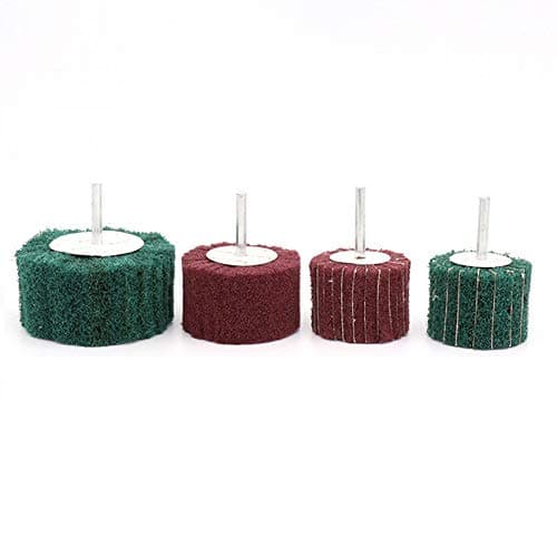 Image of Red Mop Wheel, Polishing Grinding Buffing Wheel with Emery Cloth (50mm x 25 x 6mm, Pack of 1)