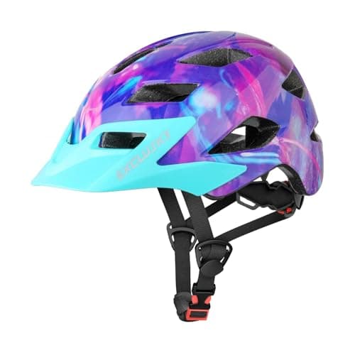 Image of Kids Bike Helmet,Exclusky Kids Helmet Childrens Girls Boys Bike Helmet Age 5-13 Years Child Helmet for Cycle Bicycle Scooter Skating Rollerskate Skateboard Adjustable 50-57cm(purple)
