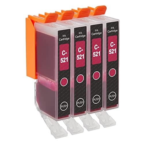 Image of Go Inks C-521M Compatible Magenta Ink Cartridge to repalce Canon CLI-521M for use with Canon PIXMA Printers (Pack of 4),High Capacity (XL)