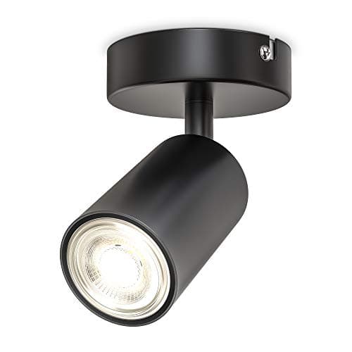 Image of B.K.Licht Wall Light/Ceiling Lamp, Adjustable Spot, GU10 Socket, Bulb not Included, Rotatable Spotlight for Living Room, Bedroom, Corridor, Metal Spot, Flexible Design IP20 230V, 9x9 cm, Matt Black