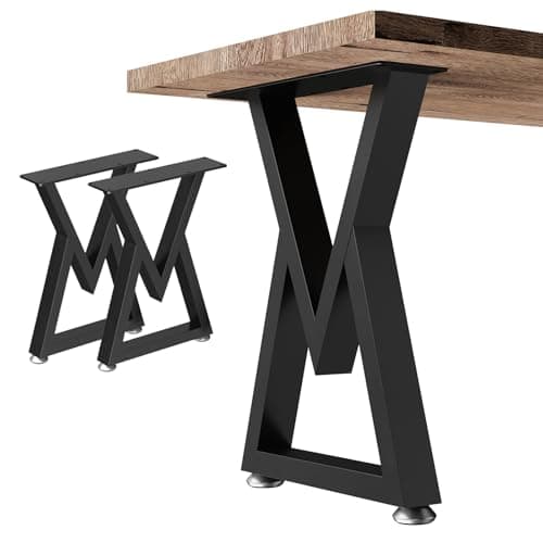 Image of OUTBROS Heavy Duty Industrial Coffee Table Legs, Furniture Legs Set of 2, for Desk, Breakfast Bar, Stand, Bench (W30cm X H41.5cm), V Shaped DIY, SZT01-V