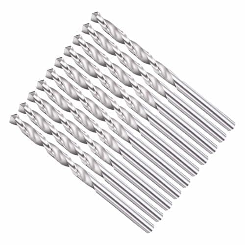 Image of CoCud Drill Bit, 5mm Cutting Diameter, 4241 HSS 118° Cutting Angle Uncoated Bright Versatile Jobber Bits - (Applications: for Drilling Plastic Wood Soft Metal), 10-Pieces