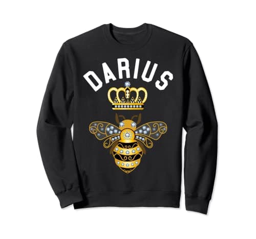 Image of Darius Name Darius Birthday Gifts Queen Crown Bee Darius Sweatshirt
