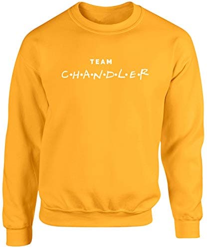 Image of Hippowarehouse Team Chandler Unisex Jumper Sweatshirt Pullover (Specific Size Guide in Description) Gold