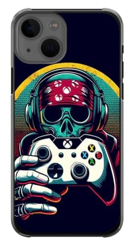 Image of EZB Scary Gaming Skull Horror Gamer iPhone Compatible Phone Case | Flexible Shock Absorbent Edges Unique Pop Art Hard Phone Cover | Skull Gamer (iPhone X) Black