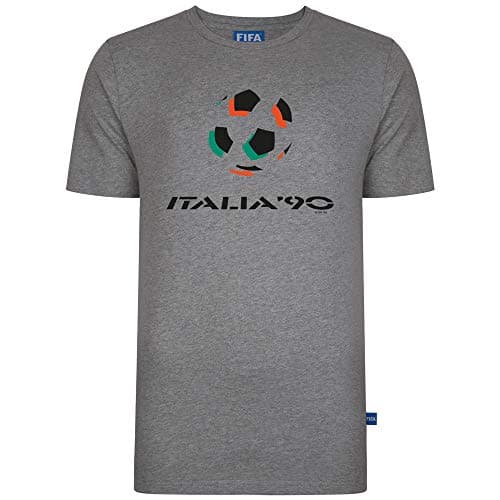 Image of Score Draw FIFA 1990 Logo T-Shirt Grey Medium Polyester