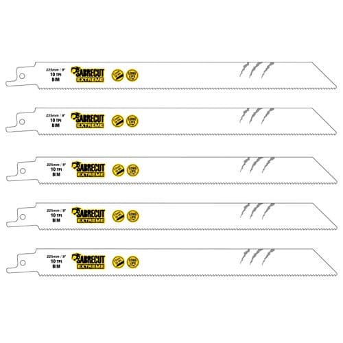 Image of 5 x SabreCut SCRS1122HF_5 225mm 10 TPI S1122HF Fast Wood and Metal Cutting Reciprocating Sabre Saw Blades