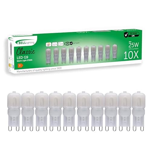 Image of BELL Lighting G9 LED Bulbs 10 Pack | Warm White 2700K | 170 Lumen 2 Watts | Energy Saving G9 LED Bulbs | 25W Lamp Equivalent| Non-Dimmable