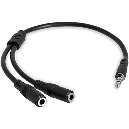 Image of StarTech.com 3.5mm Audio Extension Cable - Slim Audio Splitter Y Cable and Headphone Extender - Male to 2x Female AUX Cable (MUY1MFFS),Black