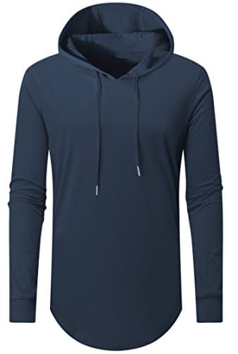Image of AIYINO Men's S-3XL Fashion Athletic Hoodies Workout Sweatshirt Hip Hop Pullover Hooded Large Navy