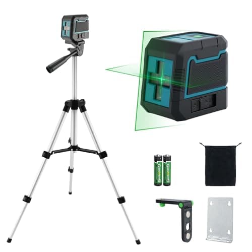 Image of Anesty Green Laser Level with Tripod, Self Leveling Laser Levels Cross Line Lazer Level Kit with Manual/Self-Leveling Modes, Magnetic Bracket & Carry Bag etc. for Home Decoration DIY