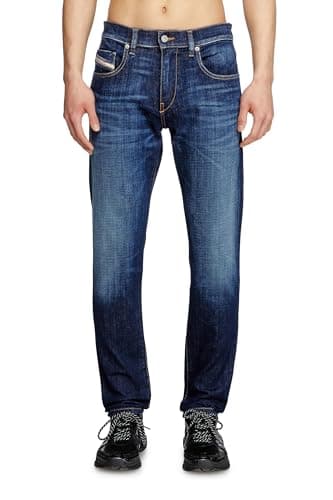 Image of Diesel Mens 2019 D Strukt Slim Fit Jeans Dark Blue 36W / 34L