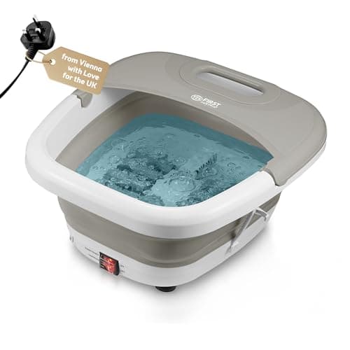 Image of TZS First Austria - Foldable Foot spa Foot Massager 450W with 3 attachments & 8 Massage Rollers - Foot Bath with Vibration & air Bubble Massage, Infrared & Heating Function - Electric Pedicure tub