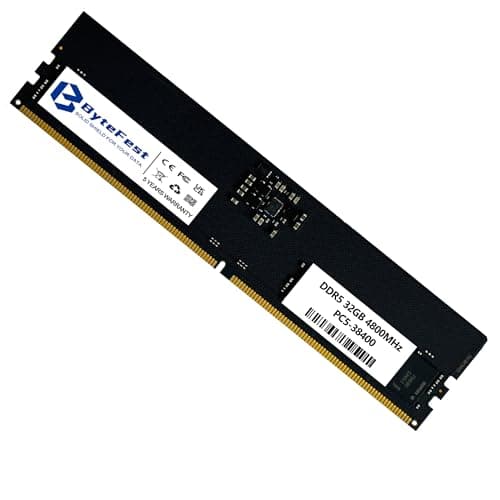 Image of ByteFest 32GB DDR5 RAM 4800MHz PC5-38400 CL40 UDIMM 1.1V 288 Pin die-on ECC Desktop Computer Memory module RAM Upgrade