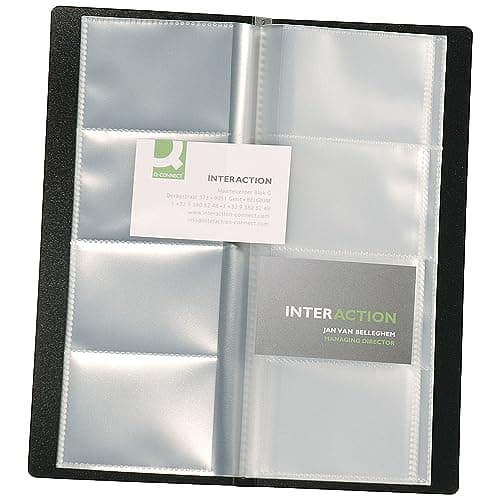 Image of Q-Connect Polypropylene Name Business Card Holder 160 Card Black