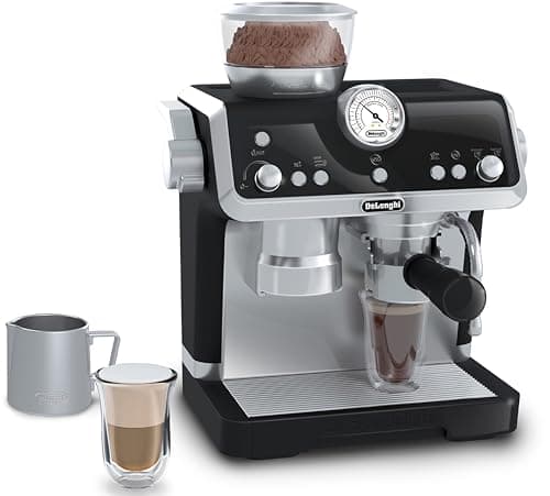 Image of Casdon De'Longhi Toys. Barista Coffee Maker, Toy Kitchen Playset for Kids with Moving Parts, Reveal Realistic Sounds and Magic Coffee. For Children from 3 Years, Silver
