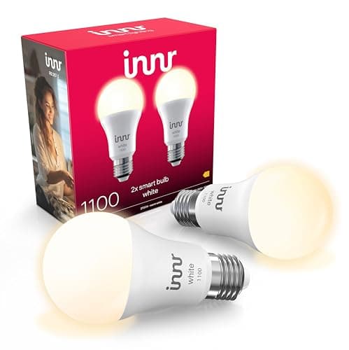 Image of Innr Zigbee E27 Smart Bulb, Works with Hue* and Alexa (Bridge Required), Warm White, E27 LED Screw Bulb, 1150 Lumen, Dimmable, 2-Pack