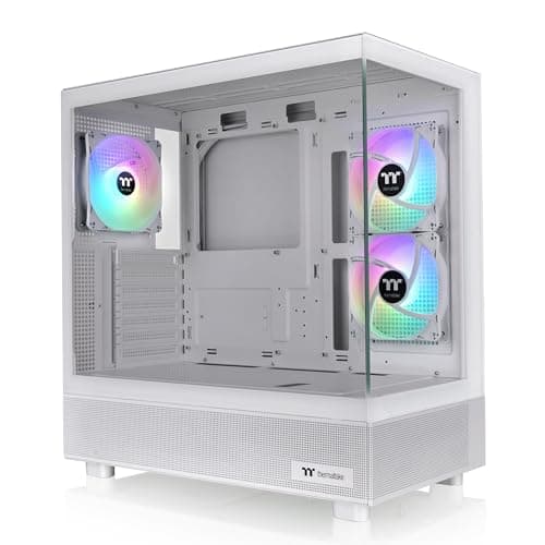 Image of Thermaltake View 270 Plus TG ARGB Snow Mid Tower E-ATX Case; 3x120mm ARGB Fans Included; Support Up to 360mm Radiator; Front & Side Dual Tempered Glass Panel; CA-1Y7-00M6WN-AZ; 3 Year Warranty