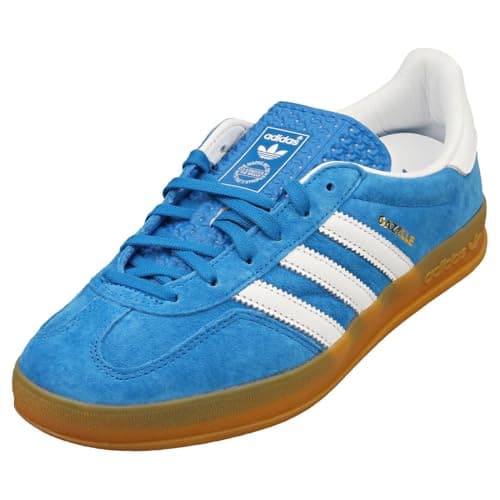 Image of adidas Men's Gazelle Indoor Sneaker, Blue Bird/Cloud White/Blue Bird, Size 8.5