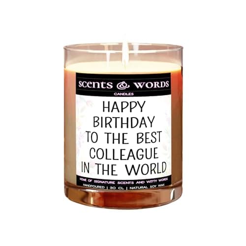 Image of Scents&Words Candle, Gifts or Presents for Colleagues, Happy Birthday to The Best Colleague, Scented Candles - snw1116 (Lime, Basil & Mandarin)