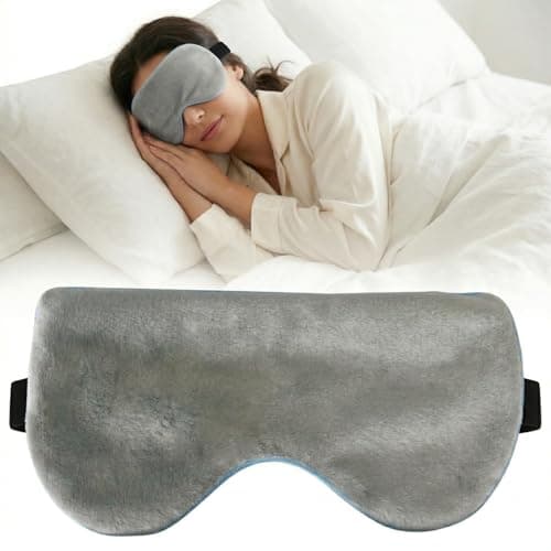 Image of RIXJOR 1 Count Weighted Sleep Mask, Heated Eye Mask for Dry Eyes, Grey