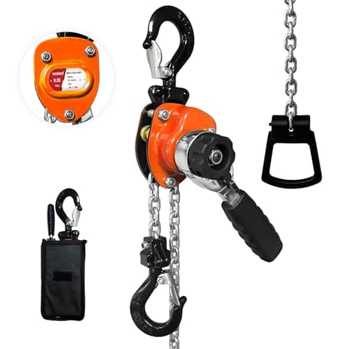 Image of Lever Block 1/4 Ton 550lbs Mini Lever Block 3M 10Ft Chain Hoist Manual Lever Hoist Chain Hoist Alloy Steel G80 Chain Ratchet Lever Hoist with Hook