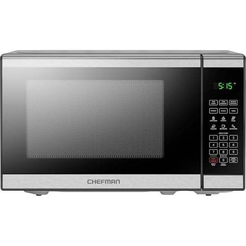 Image of Chefman 20L 800W Microwave Oven, 6 Presets, 10 Power Levels, Eco Mode, Memory, Mute Function, Child Safety Lock, Easy Clean, Stainless Steel