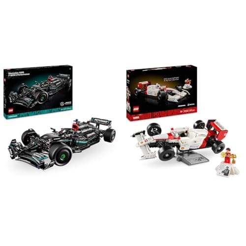 Image of LEGO Technic Mercedes-AMG F1 W14 E Performance Race Car Building Set & Icons McLaren MP4/4 & Ayrton Senna Vehicle Set, F1 Race Car Model kit for Adults to Build with Race Driver Minifigure