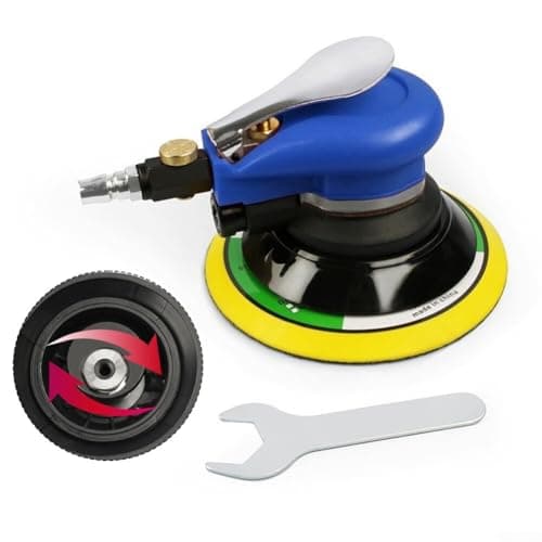Image of 6-inch (150 mm) Pneumatic Random Orbital Sander for Automotive Polishing Grinding — 13500 Rpm 1/4 Thread 5 Mm Orbit Rear Exhaust 0.3 /min Air Consumption(6-INCH)