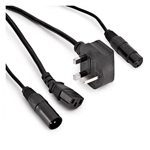 Image of gear4music 10m IEC and XLR Combined Audio & Power Cable