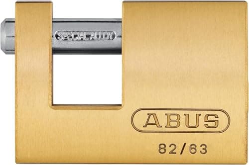 Image of ABUS Brass Padlock 82/63 - Monoblock Padlock for Roller grilles, Vending Machines, containers and Much More. - Locking Bolt Made of Hardened Steel - ABUS Security Level 6
