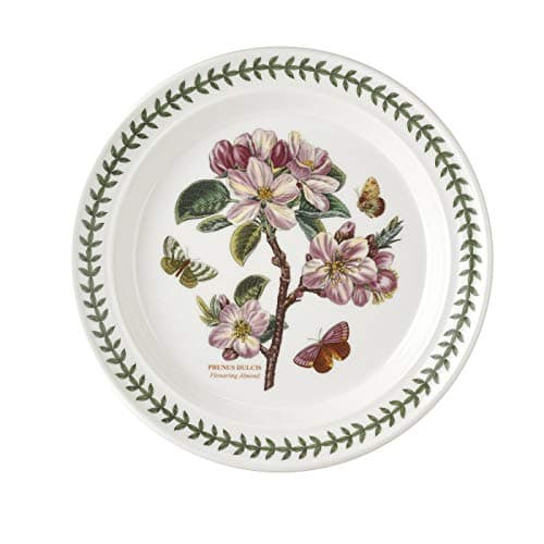 Image of Portmeirion x Botanic Garden Set of 6 Dinner Plates - Ceramic White Color with Elegant Floral Design, Suitable for Everyday Dining or Picnics, Earthenware, Made in England, Size 25cm