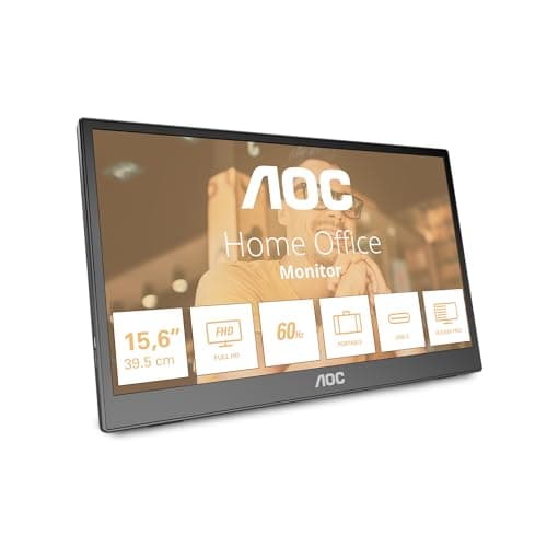 Image of AOC 16T3EA - 16 inch portable monitor (1920x1080, USB-C port, multi-angle stand) black-gray