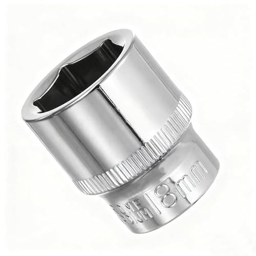 Image of Youzzei 18mm 3/8 Inch Square Drive Socket, 6 Point Metric Socket, Polishing Chrom Vanadium Alloy Steel 18mm Sockets 3/8" Drive for Car Repair Mechanical Maintenance Home Use