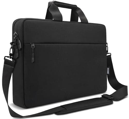 Image of TECOOL Laptop Bag 15 15.6 16 Inch, Waterproof Messenger Bag Computer Case Sleeve Briefcase with Shoulder Strap for 15.6 16 Inch Acer ASUS Lenovo HP Dell Laptop, MacBook Pro 16 M5 M4 M3 M2, Black