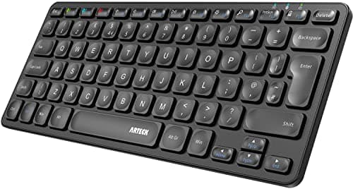 Image of Arteck Universal Multi-Device Bluetooth Keyboard Ultra Slim and Compact Wireless Bluetooth Keyboard with Media Hotkeys for Windows iOS iPad OS Android Computer Desktop Laptop Surface Tablet Smartphone