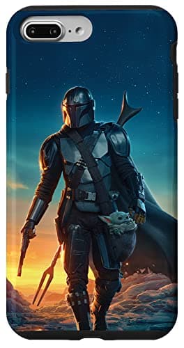 Image of Star Wars The Mandalorian and Grogu Sunset Poster Case for iPhone 7 Plus/8 Plus
