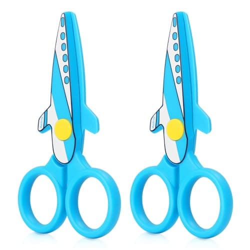 Image of Asdirne Children Scissors, Kid Safety Scissor for Preschool Toddler, Arts & Crafts Safe Scissors, Pack of 2