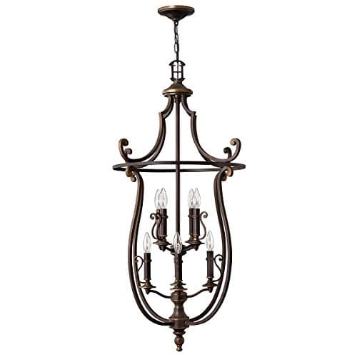 Image of 8 Bulb Chandelier Hanging Pendant Light - Olde Bronze - LED E14 60W Bulb