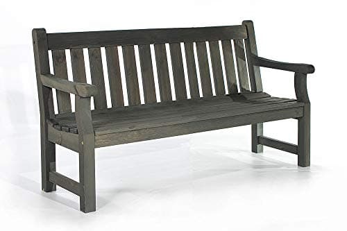 Image of BrackenStyle Darwin 3 Seat Garden Bench - 150cm 3 Wooden Park Seating - Durable Thick Treated Timbers 3 Person (Dark Grey)