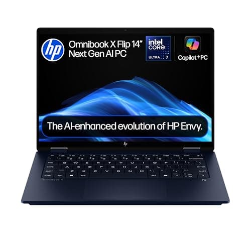 Image of HP OmniBook X Flip 2-in-1 Next Gen AI 14" Laptop | CoPilot+ PC | Intel® Core™ Ultra 7-256V Processor | 16GB RAM | 1TB SSD | Intel Arc™ 140V Graphics | 2K OLED Touchscreen | Windows 11 | 14-fm0006sa