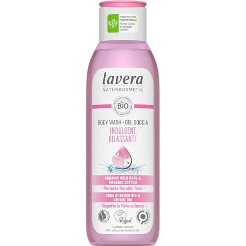 Image of lavera Body Wash Indulgent - Protects the skin flora - Natural Cosmetics - Vegan - With organic wild rose and organic cotton - silicone-free - 1 x 250 ml